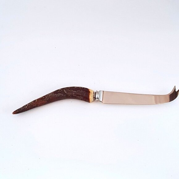 Vintage Horn Antler Handle Cheese Knife Duracut M Bernard Sheffield England - Picture 1 of 6